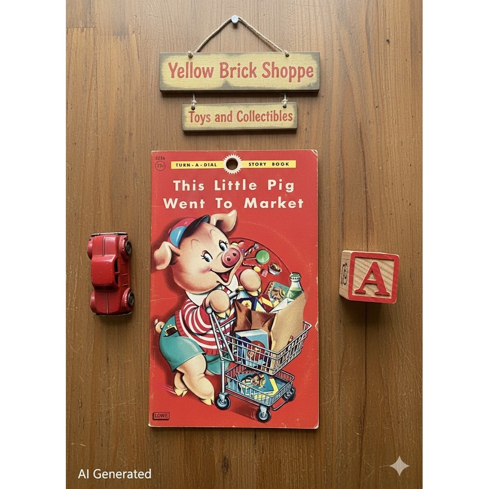 This Little Pig Went to Market – Turn-A-Dial Story Book  Vintage Children's Book